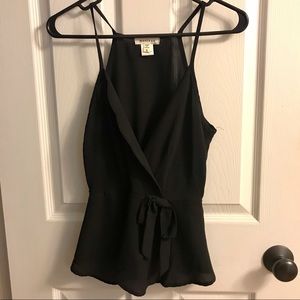 Monteau Black Tank Top with Bow Size S